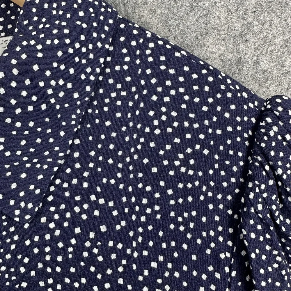 Paris Atelier & Other Stories Shirt Dress‎ Womens Medium Blue Polka Dot Viscose